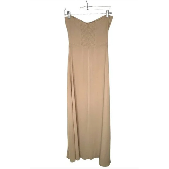Reformation 6 Ingrid Strapless Maxi Dress Gown Nude Pale Pink Side Slit Blush - Picture 3 of 8